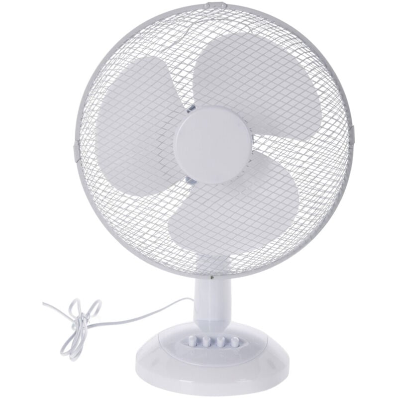 Wellhome - Ventilateur avec tête réglable et oscillante horizontale 3 vitesses 34x21x50 cm table Couleur Blanc