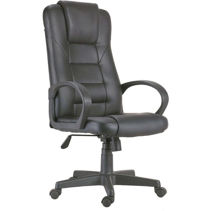 Fauteuil de bureau couleur noir pivotant et élevant la hauteur du bureau meubles de bureau polyskin leatherette furniture