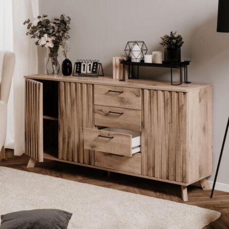Wellington51A Sideboard mit 3 Türen und 4 Eichenschubladen