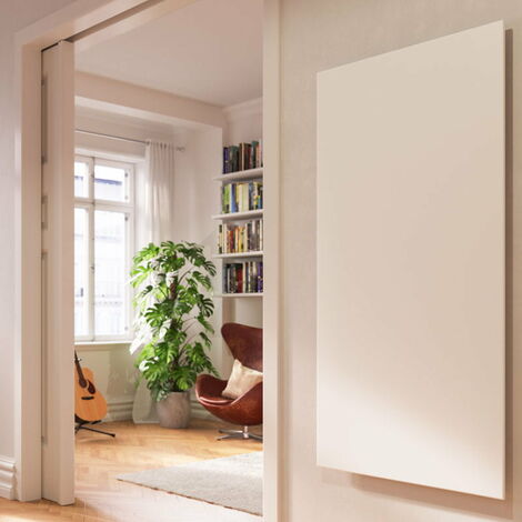 Welltherm Metal Infrared Electric Heater / Slim Flat Panel White Slimline Wall Mounted, Made in Germany, Various Sizes