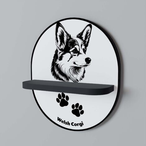 WELSH CORGI PEMBROKE Mensola ovale nera