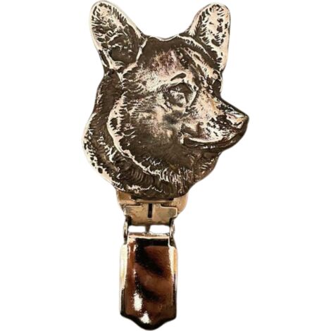 Welsh Corgi - spilla con clip, porta numero di partenza, distintivo argentato per esposizioni canine di Art-Dog