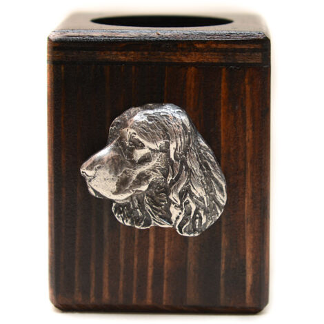 Welsh Springer Spaniel - Kerzenständer aus Holz mit Hund, ein einzigartiges Andenken nach dem Verlust eines Hundes, handgefertigt von Art-Dog