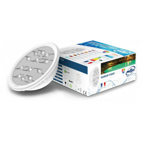 Weltico – Ampoule PAR 56 LED couleurs 10 – Luminosité 1200 lumens – Puissance 36W – Compatible projecteurs PAR 56 – Câble 2,4 ml inclus