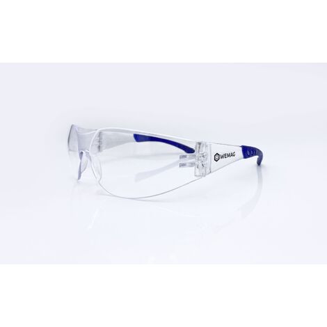 WEMAG Einscheiben-Schutzbrille " sporty" farblos blauer Softbügel EN 166 CE