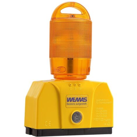 WEMAS Absperrtechnik TL-Rundumleuchte 2000/360 , gelb, RSA21 Gehäuse gelb, mit Halter, KZP "WEMAS