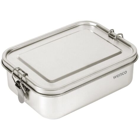 wenco Scatola da pranzo in acciaio inossidabile di alta qualità, con 2 scomparti, contenitore per il pranzo da 850 ml (1 contenuto netto), impermeabile, lavabile in lavastoviglie, include anello in si