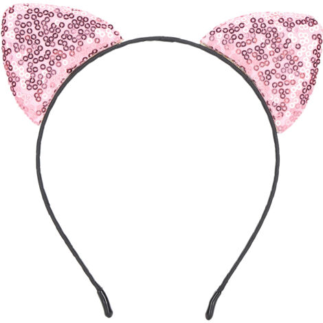 Wendbares Pailletten-Haarband mit Katzenohren – Funkelndes Haaraccessoire für Damen