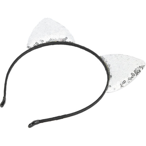 Wendbares Pailletten-Haarband mit Katzenohren, funkelndes Haaraccessoire für Damen