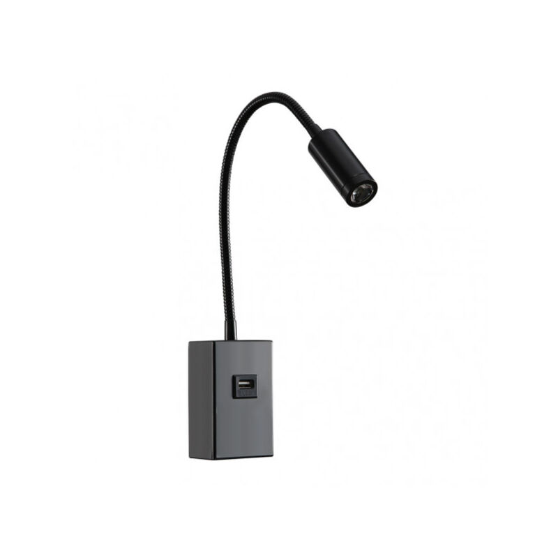Wandleuchte 3w 4000k capote schwarz usb und Schalter. 43x6x4 cm 285lm articulab. und orientab.