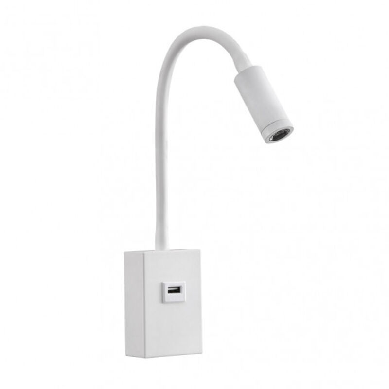 Wandleuchte 3w 4000k capote white usb und Schalter. 43x6x4 cm 285lm articulab. und orientab.