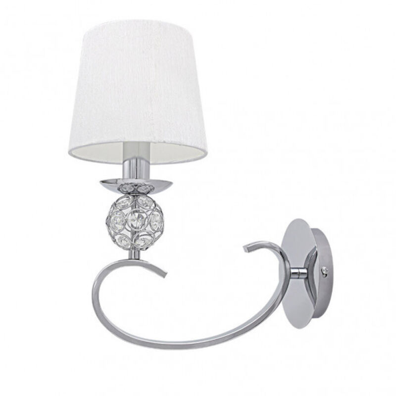 Ordoñez wandleuchte 1xe14 chrom weiss lampenschirm 34x15x25 cm