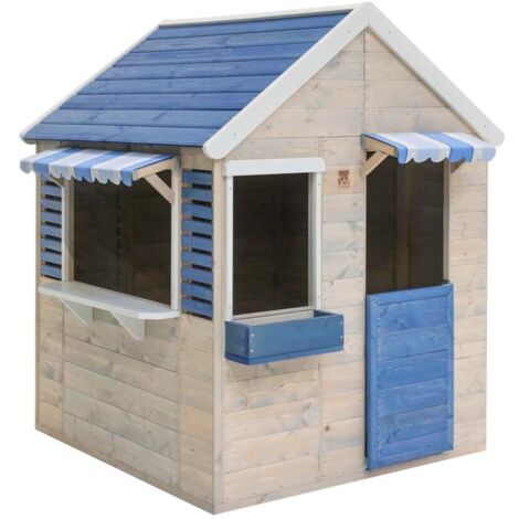 Wendi Toys Holz Spielhaus Delfin Natur 120x120x155 cm