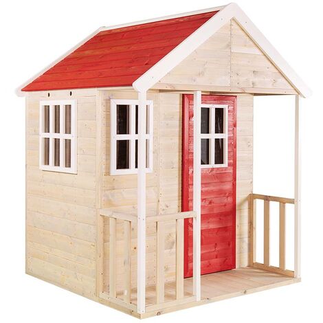 Wendi Toys Holz Spielhaus Fuchs Natur 120x120x155 cm