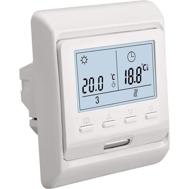 Wengart Thermostat hebdomadaire programmable à Affichage numérique WG806, AC230 v 16 a Fonctionne pour Chauffage au Sol électrique avec capteur de