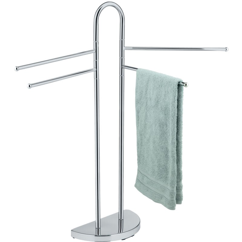 Wenko - Porte-serviettes Cosenza chromé 4 bras 33 cm salle de bain porte-serviettes design porte-serviettes métal support à serviettes idéal pour