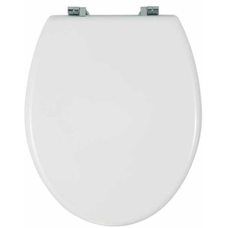 Wenko 16705100 Asse WC Bali, Fissaggio, Pannello Fibra di Legno Pressato, 43,2 x 36,3 cm, Bianco