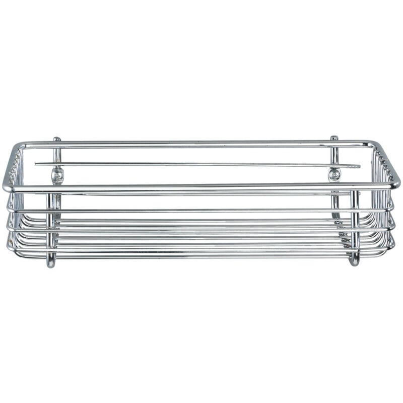 Etagère murale salle de bain droite Milano, panier de douche fixation murale, acier - plastique, 25x6x12 cm, chromé - Wenko