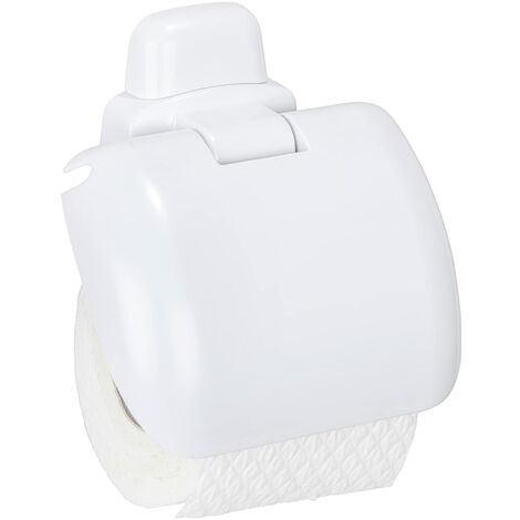 Wenko 17941100 Portarotoli con Calotta Pure, Materiale Plastico, 16 x 5 x 16 cm, Bianco