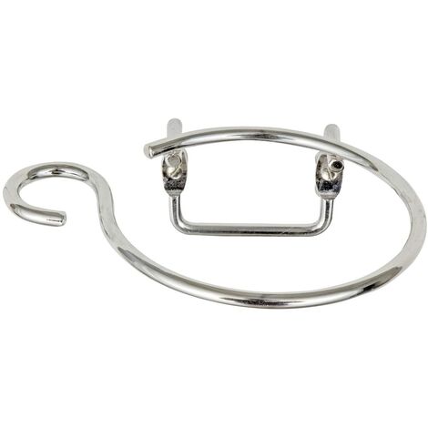 Wenko 18280100 Porta Asciugacapelli Milano con Portacavo per il Montaggio a Parete, Acciaio, 11 x 4,5 x 12 cm, Cromo