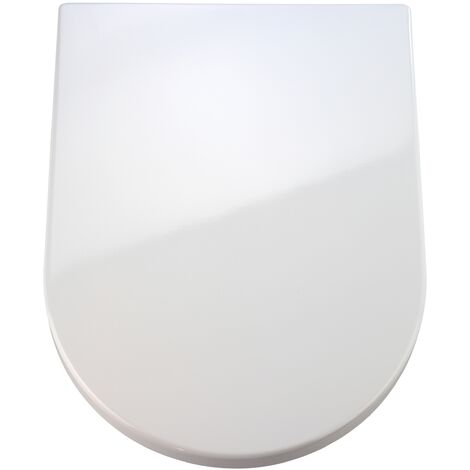 Wenko 18396100 Asse WC Premium Palma, Chiusura Ammortizzata, Fissaggio Igienico in Acciaio Inox Fix-Clip, Antibatterico, Materiale Plastico, Acciaio Inossidabile, 46,5 x 35,7 cm, Bianco