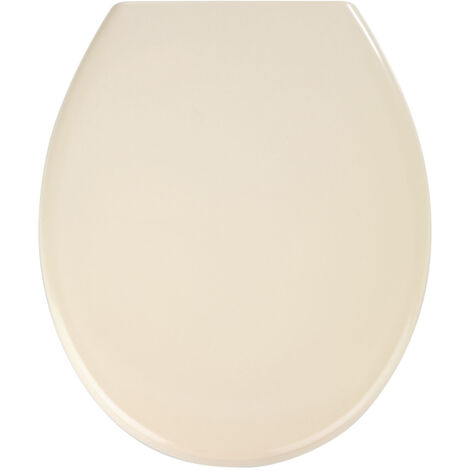 Wenko 18760100 Asse WC Premium Ottana, Chiusura Ammortizzata, Fissaggio Igienico in Acciaio Inox Fix-Clip, Antibatterico, Materiale Plastico, 45,2 x 37,6 cm, Beige