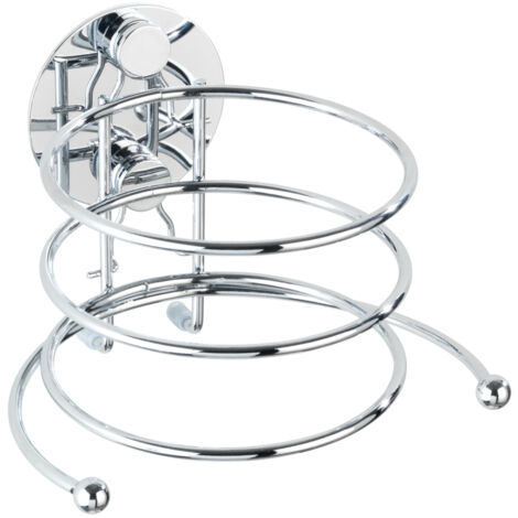 Wenko 18770100 Turbo-Loc Porte Sèche Cheveux Chrome Dimensions 14 x 7 x 14,3 cm