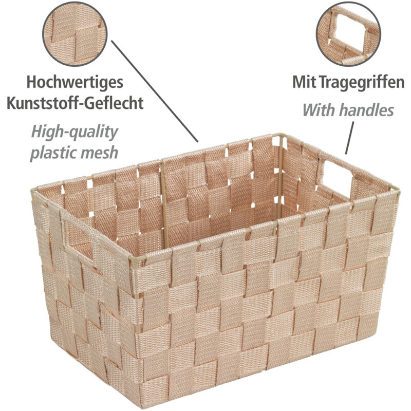 Panier de rangement Wenko Adria s beige 30x15x20 cm en plastique pour salle de bain cuisine organisateur de rangement panier de rangement enfant