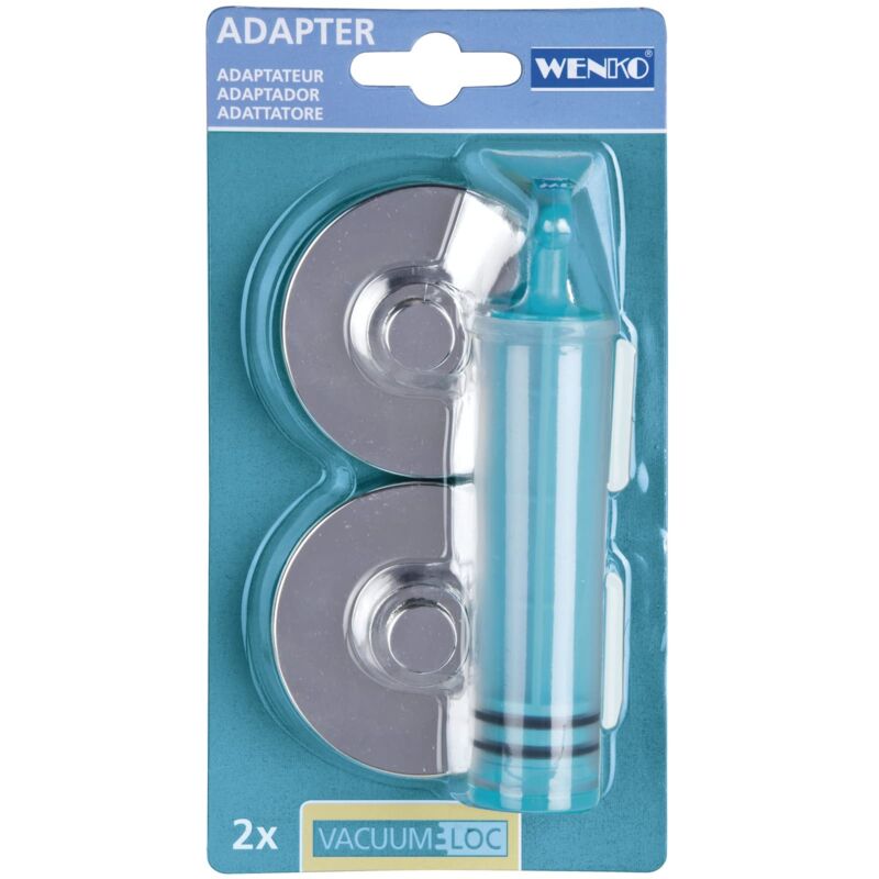 Vacuum-Loc® adattatore - fissaggio senza trapano, Plastica, 6 x 2.8 x 6 cm, Cromo - Wenko