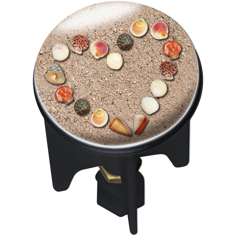 Wenko - Bouchon d'évier Pluggy®, Bonde de lavabo, Cœur Sable, Laiton, ø 3,9x6,5 cm, multicolore