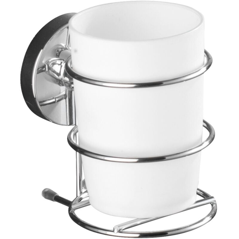 Porte brosse à dent Milazzo, gobelet salle de bain mural, Vacuum-Loc® fixation sans perçage, repositionnable sans laisser de trace, acier