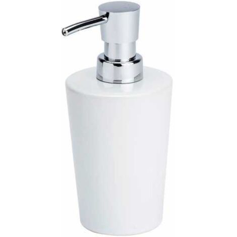 Wenko 21686100 coni – Dispenser per sapone in ceramica, 9,2 x 16,4 x 7,8 cm, bianco