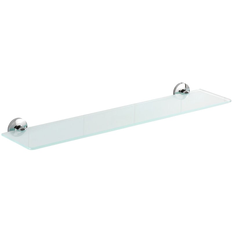 Tagère Wenko Cuba shine 60 cm en verre sans perçage étagère salle de bain chromée design support mural rangement accessoires salle de bain élégante