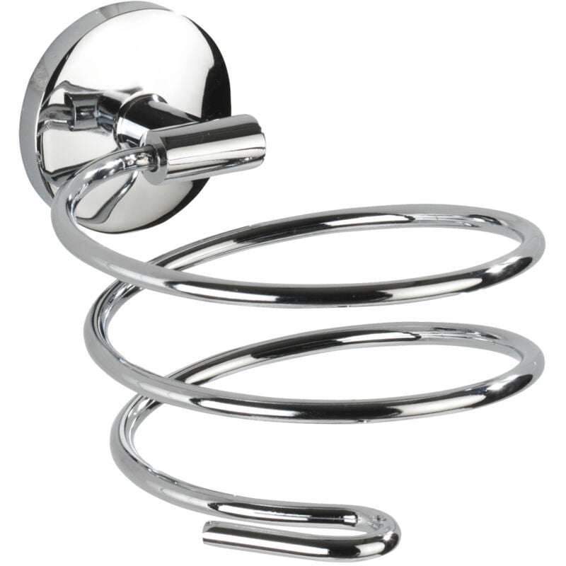 Support sèche-cheveux Wenko Cuba chromé mural sans perçage en métal Zinkdruckguss avec câble intégré accessoire salle de bain dimensions 10 x 8 x 14