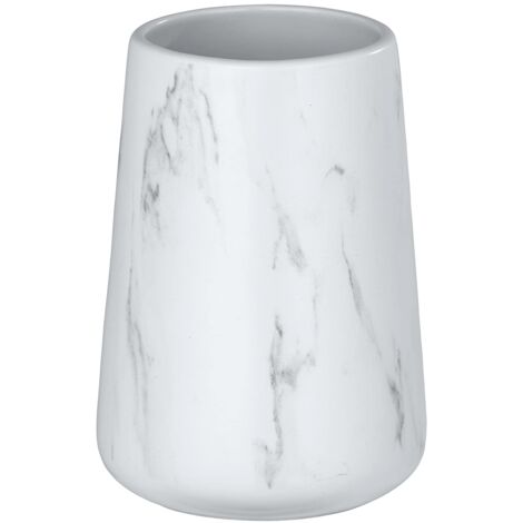 Wenko 23694100 Bicchiere da denti, Ceramica, Bianco, 8,5 x 12 x 8,5 cm