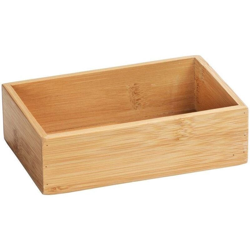 Image of Wenko - Contenitore in bambù Terra s, Pratica Scatola Organizer per armadi e mensole in Cucina, in Bagno e in Tutta la casa, Contenitore Trasparente