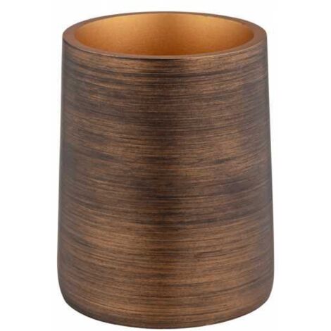 Wenko 25351100 Bicchiere portaspazzolini Palena per conservare strumenti per l’igiene dentale o accessori cosmetici in plastica poliresina di qualità dal design elegante, (L/PxA): Ø 8,5x10,8cm, bronzo