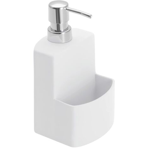 Wenko 3620115100 Dispenser per Detersivo True Colours Festival, Ceramica Soft-Touch Tocco Delicato, 10 x 18 x 10 cm, Bianco