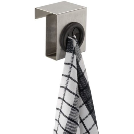 WENKO 4368060100 Gancio sopraanta Push inox satinato, Acciaio inossidabile, 5 x 6 x 4 cm, Opaco