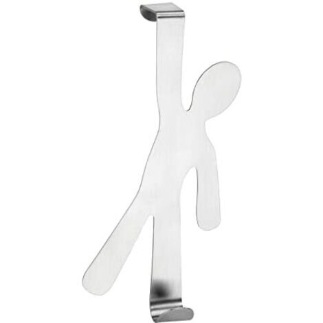 Wenko 4468140100 - Gancio per porta a forma di ragazzino, in acciaio INOX opaco antiruggine, 7 x 15 x 2,5 cm