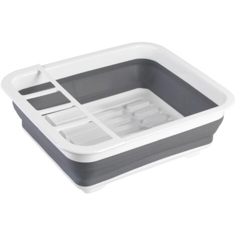 Wenko 54780100 scolapiatti pieghevole di stoviglie scolapiatti, Scolapiatti, Polipropilene, Bianco, 31 x 36,5 x 13 cm