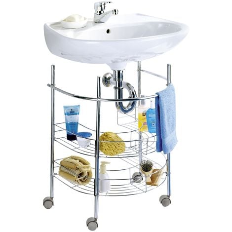 IKAYAA Mobile Lavabo Bagno Sottolavabo Scaffale Sotto lavello Organizer  Armadio di stoccaggio multifunzionale a 3 livelli Mobiletto Sottolavandino  Armadietto : : Casa e cucina