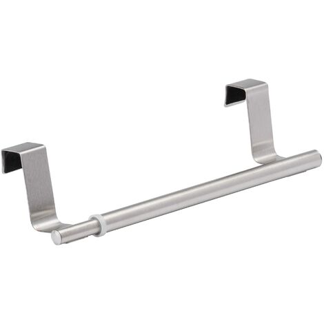 Wenko 79173100 Barra Portasalviette Sopra Anta Telescopica Estraibile, Acciaio Inossidabile, 22-35 x 6 x 7 cm, Argento Opaco