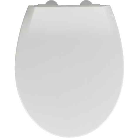 Wenko – Abattant WC 2 en 1 avec réducteur enfant intégré – Duro Plast antibactérien – Frein de chute – Fixation Fix-Clip – 37x44 cm – Blanc