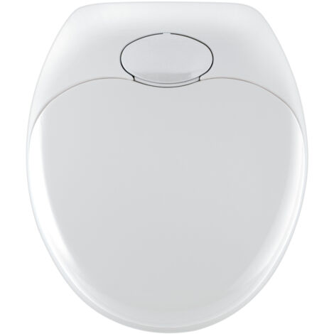 Wenko – Abattant WC 2-en-1 blanc en thermoplastique – Réducteur enfant intégré – Fixation hygiénique Fix-Clip – Surface lisse et facile à nettoyer