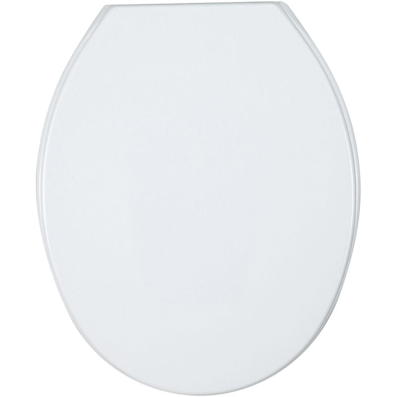 Wenko - Abattant wc Aurora, abattant wc avec fixation plastique ajustable, Lunette wc résistante et facile à nettoyer, thermoplastique, 36,2 x 45 cm,