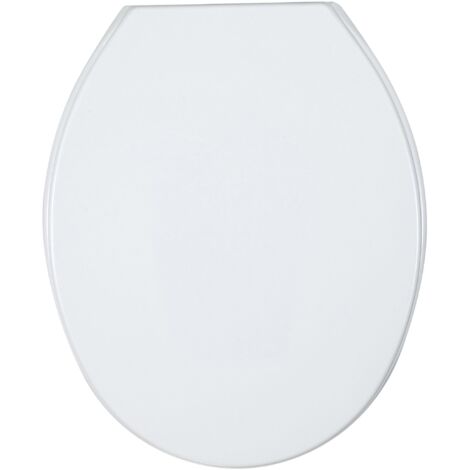 Wenko – Abattant WC Aurora – Lunette en thermoplastique recyclable – Fixation plastique ajustable – Dimensions 36,2 x 45 cm – Surface lisse facile à nettoyer