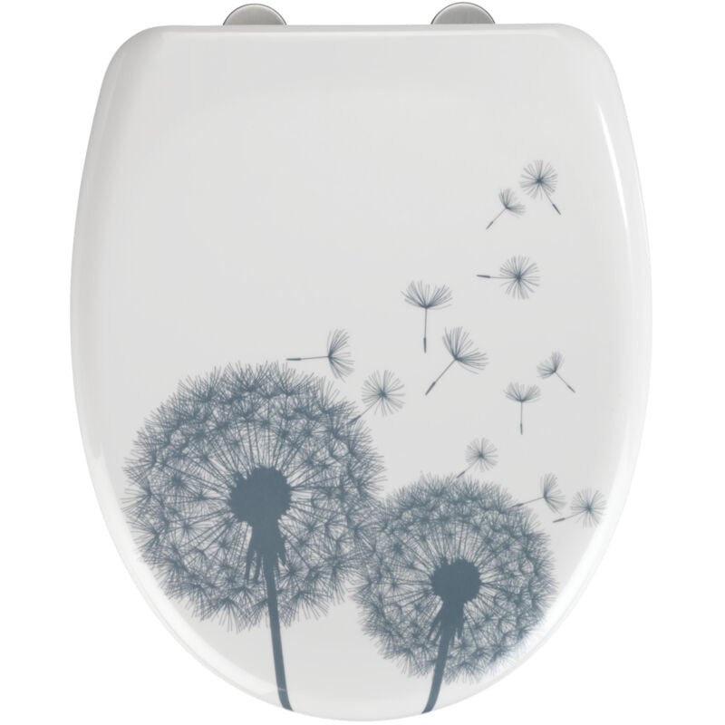 FP - Abattant wc Astera wenko avec frein de chute, Lunette toilettes avec fixation inox, Installation facile , Duro Plast antibactérien, 38x45 cm,