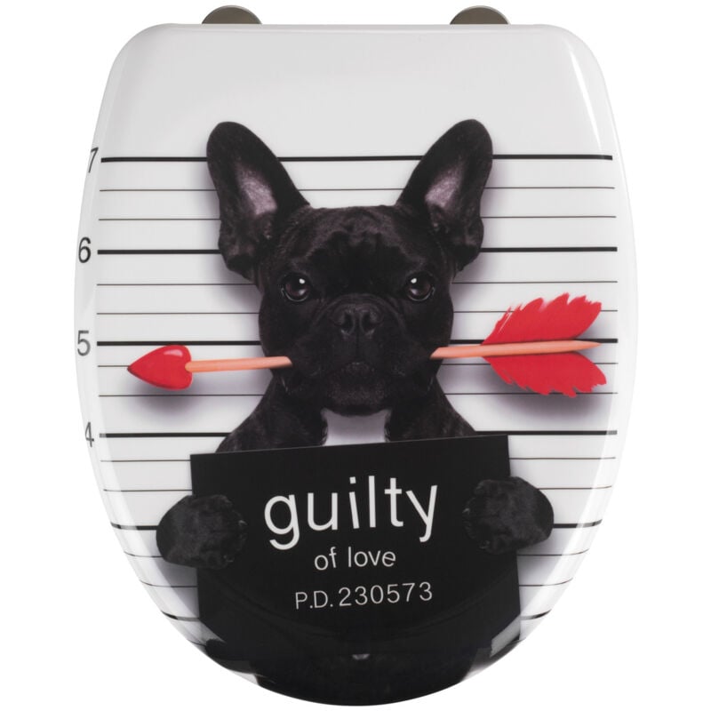 Wenko - Abattant wc Guilty Dog Duroplast multicolore 38 x 45 cm abattant wc design frein de chute antibactérien décoré motif chien easy close fix
