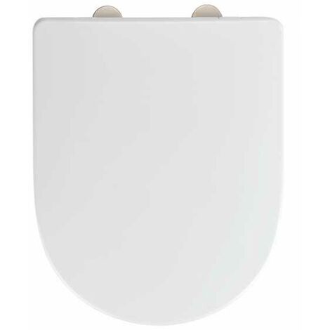 WENKO Abattant WC avec frein de chute Exclusif Nr. 10, abattant WC adapté à la céramique Laufen Pro et standard, fixation Fix-Clip, Duroplast, 36,5x47 cm, blanc